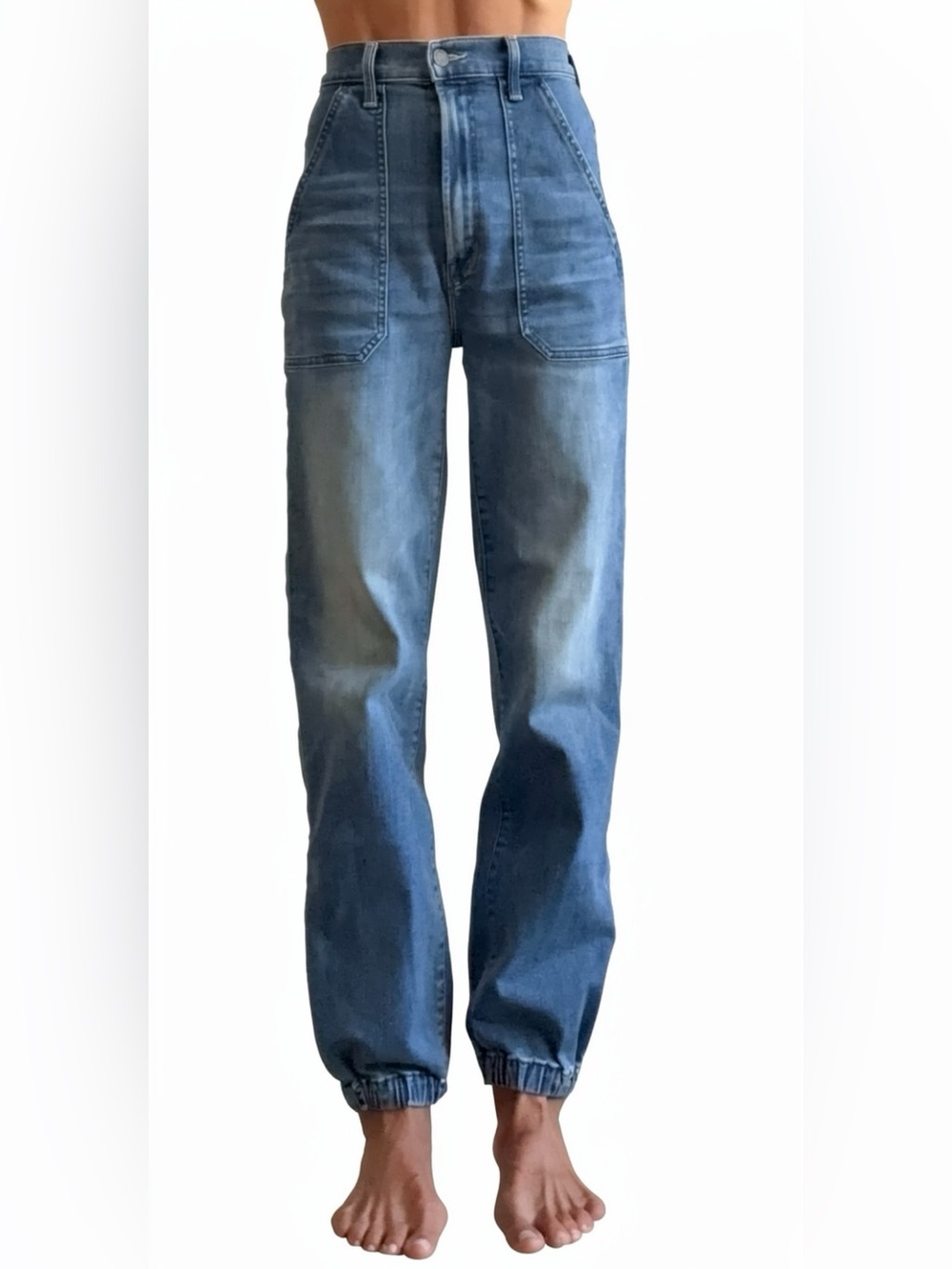MOTHER The Wrapper Patch Springy Ankle High-Rise Jeans- Size 23